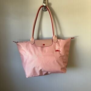 Longchamp Le Pliage Large Nylon and Leather Pink Shoulder Bag